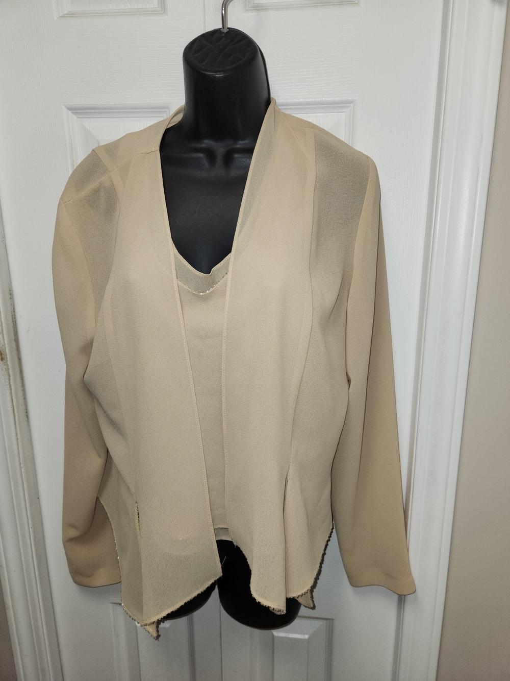 🍉Joseph Ribkoff Beige Open Front Jacket & Shell - Picture 10 of 11